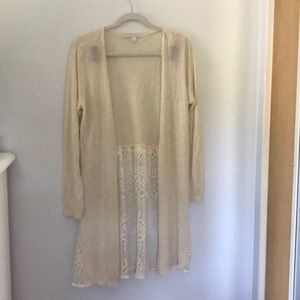 Lace duster cardigan